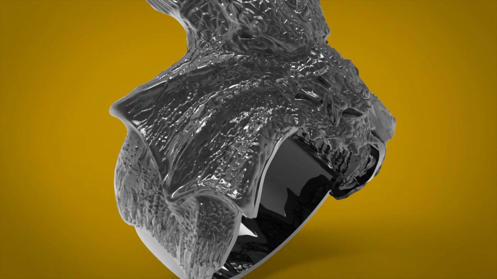 Dragon Phoenix Biker Ring    3D print model_2