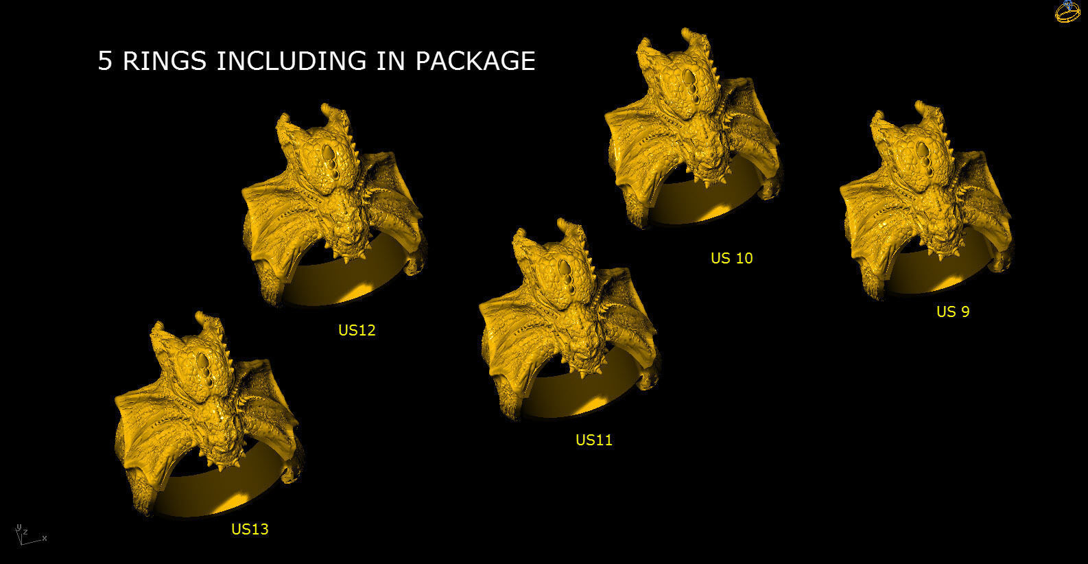 Dragon Phoenix Biker Ring    3D print model_1