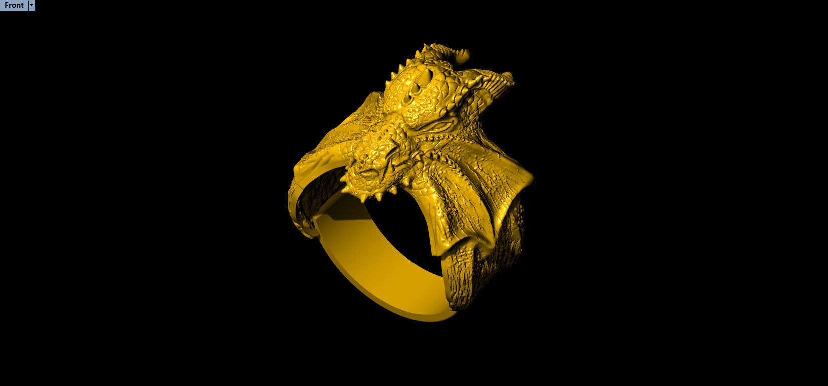 Dragon Phoenix Biker Ring    3D print model_26