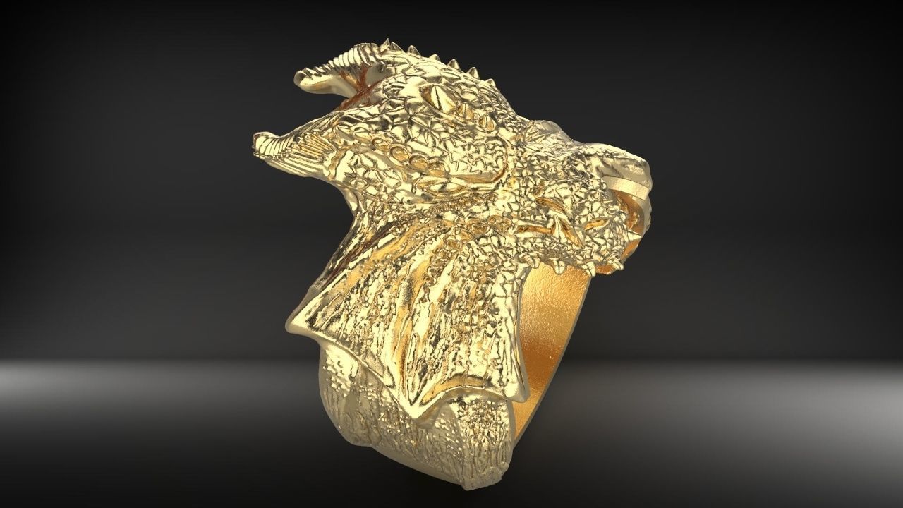 Dragon Phoenix Biker Ring    3D print model_31
