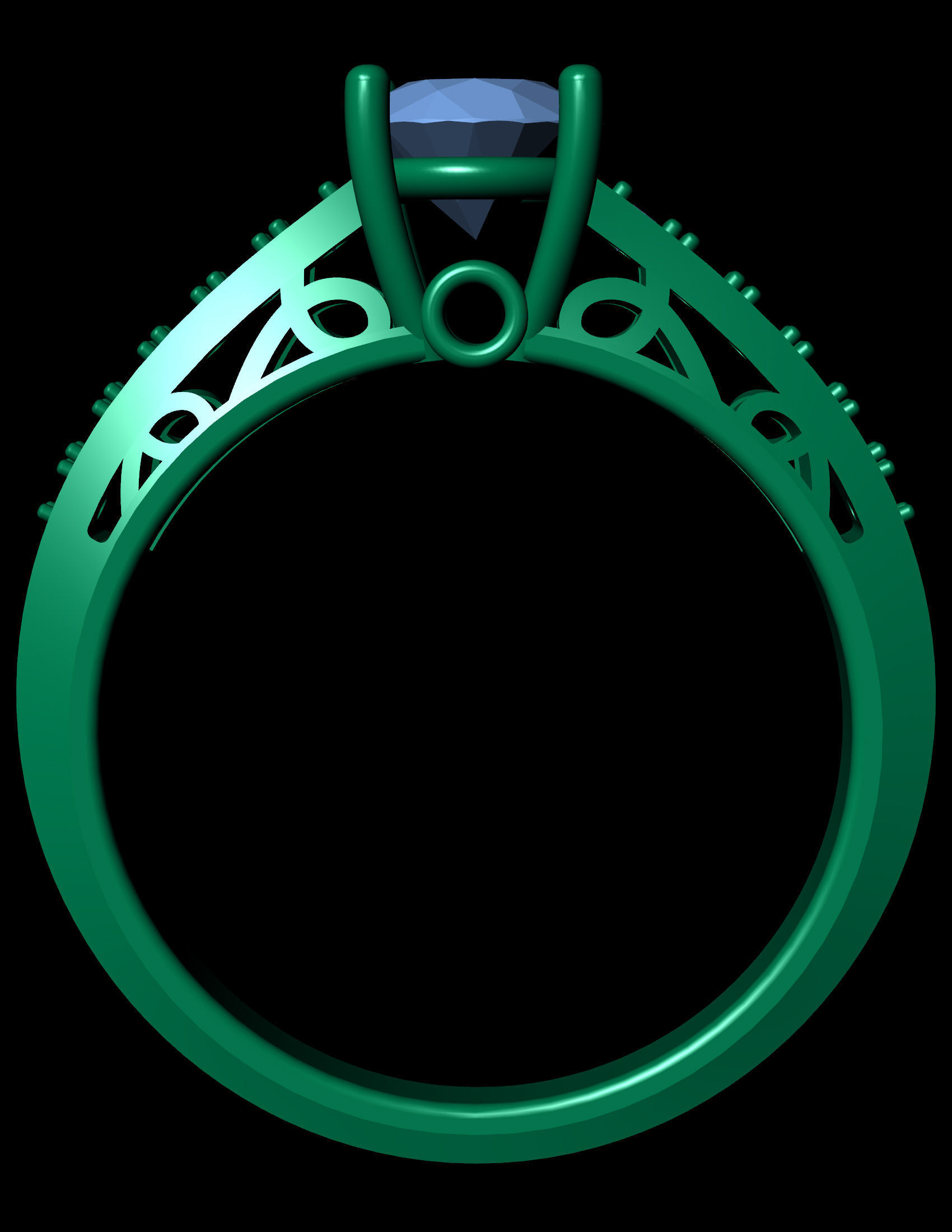 diamond ring 3D print model_3