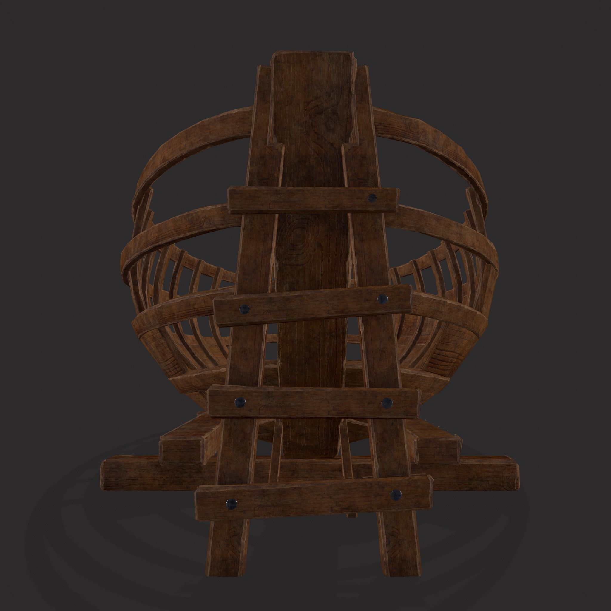Half Built Viking Boat Low-poly 3D model_7