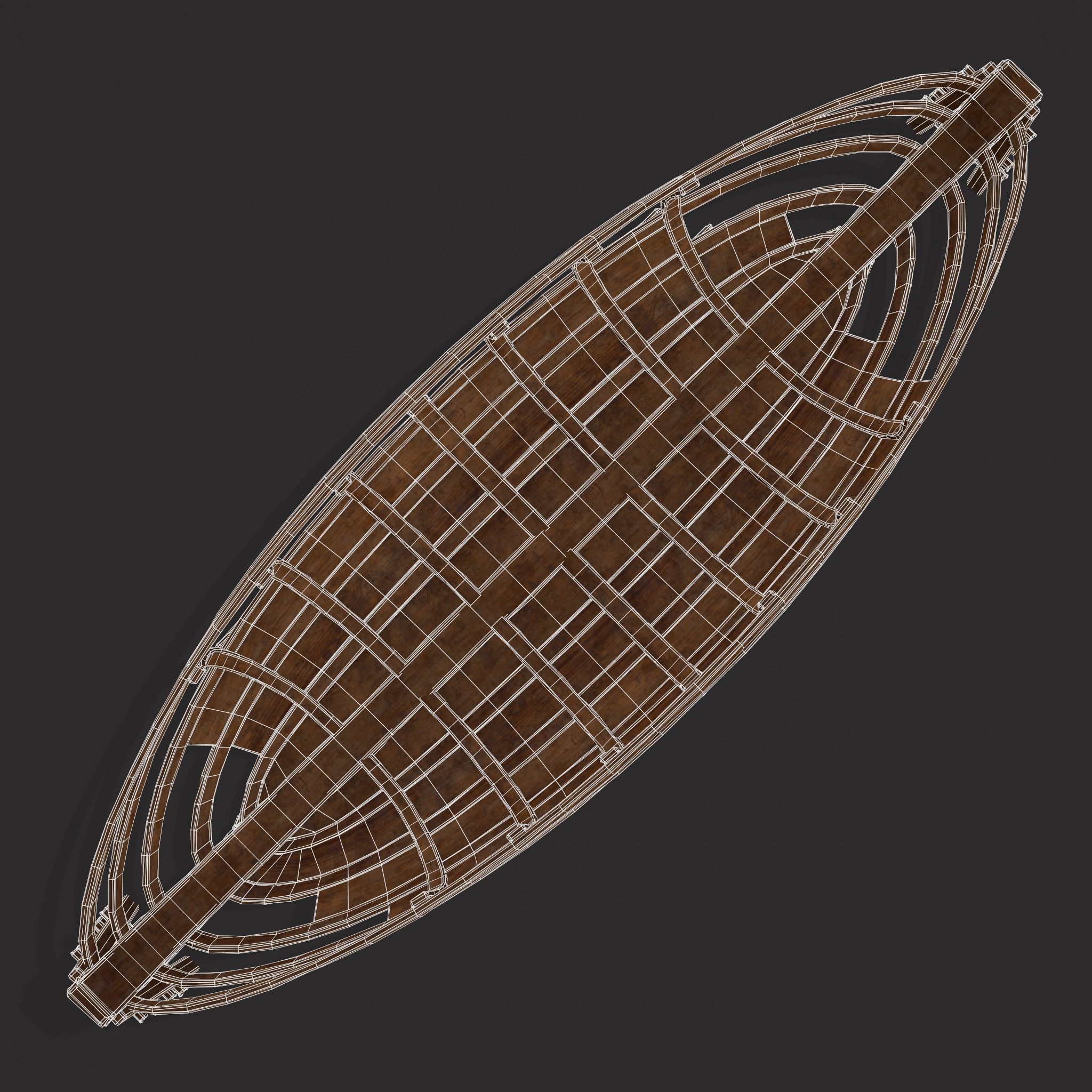 Half Built Viking Boat Low-poly 3D model_6