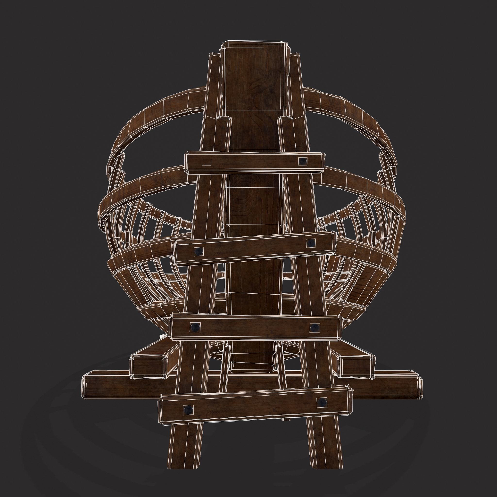 Half Built Viking Boat Low-poly 3D model_8