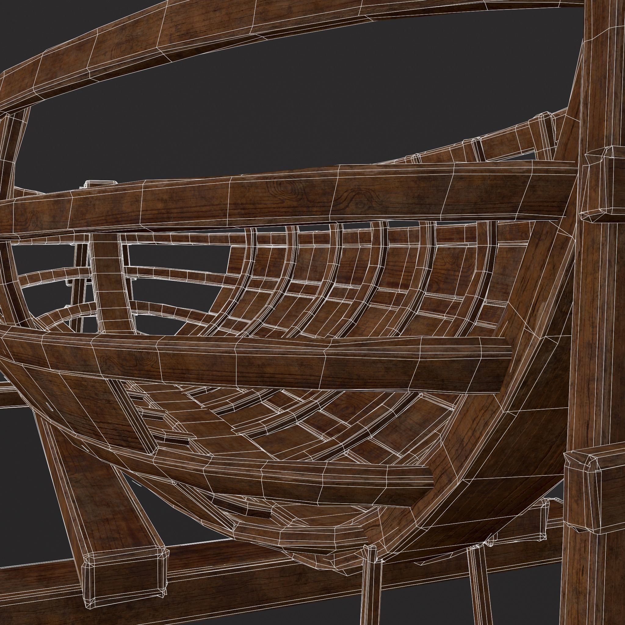 Half Built Viking Boat Low-poly 3D model_18