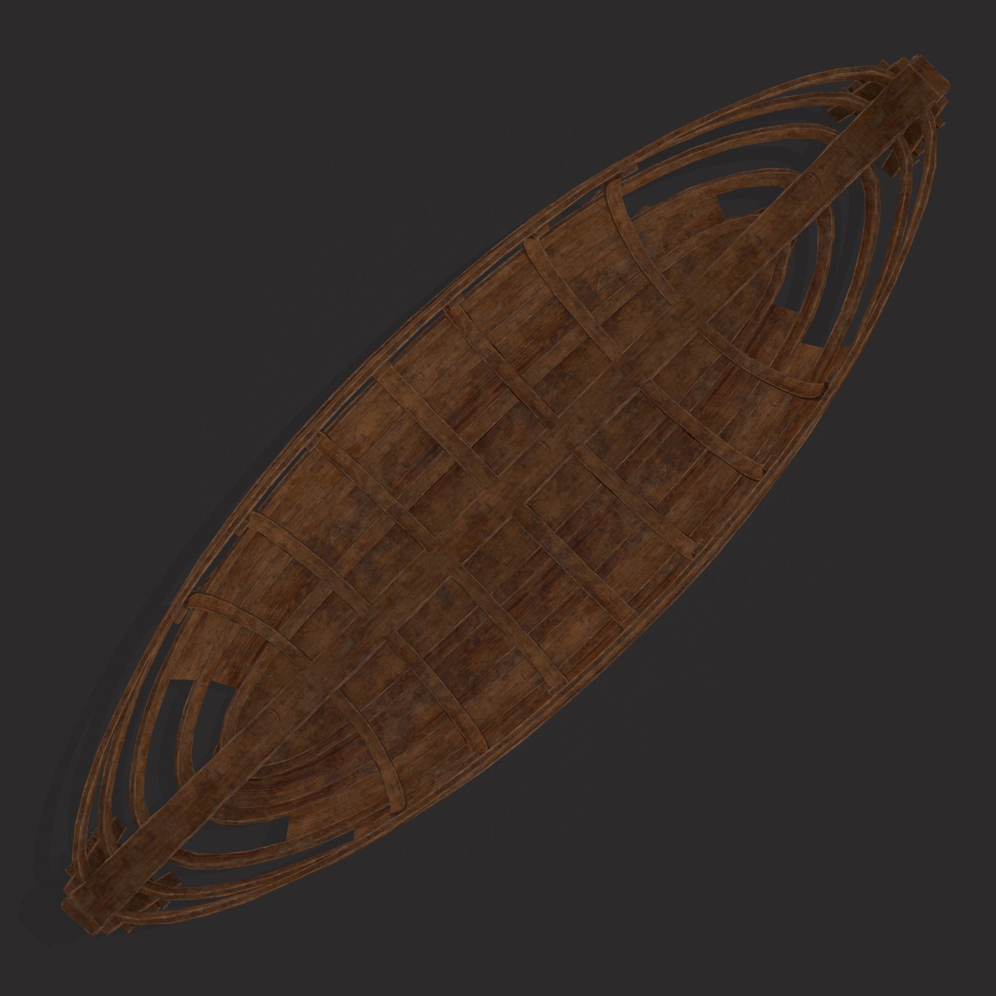 Half Built Viking Boat Low-poly 3D model_5