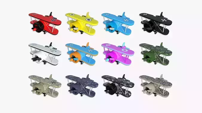 12 Airplane Cartoon A Collection - Classic Aircraft