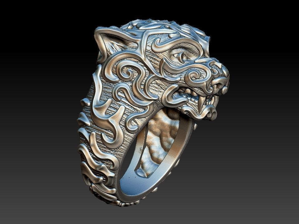 Tiger Ring 3D print model_5