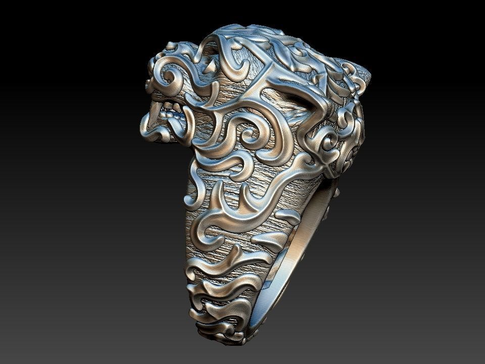 Tiger Ring 3D print model_11