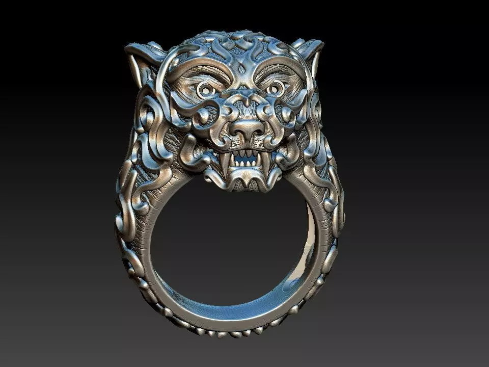Tiger Ring 3D print model_0