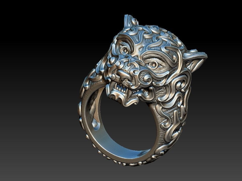 Tiger Ring 3D print model_13