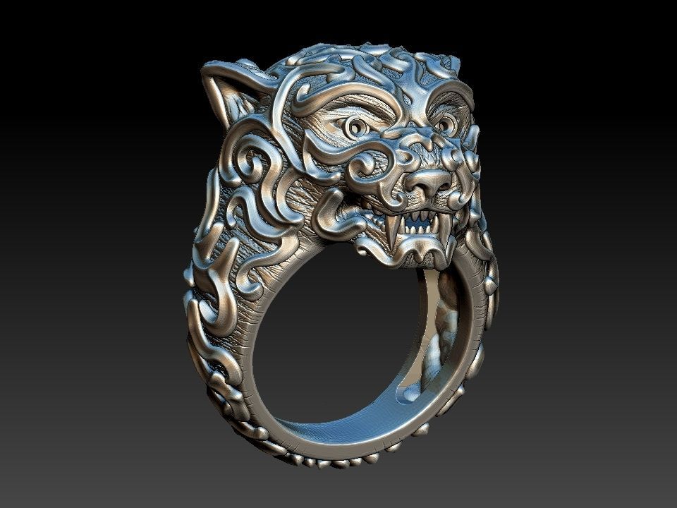 Tiger Ring 3D print model_1