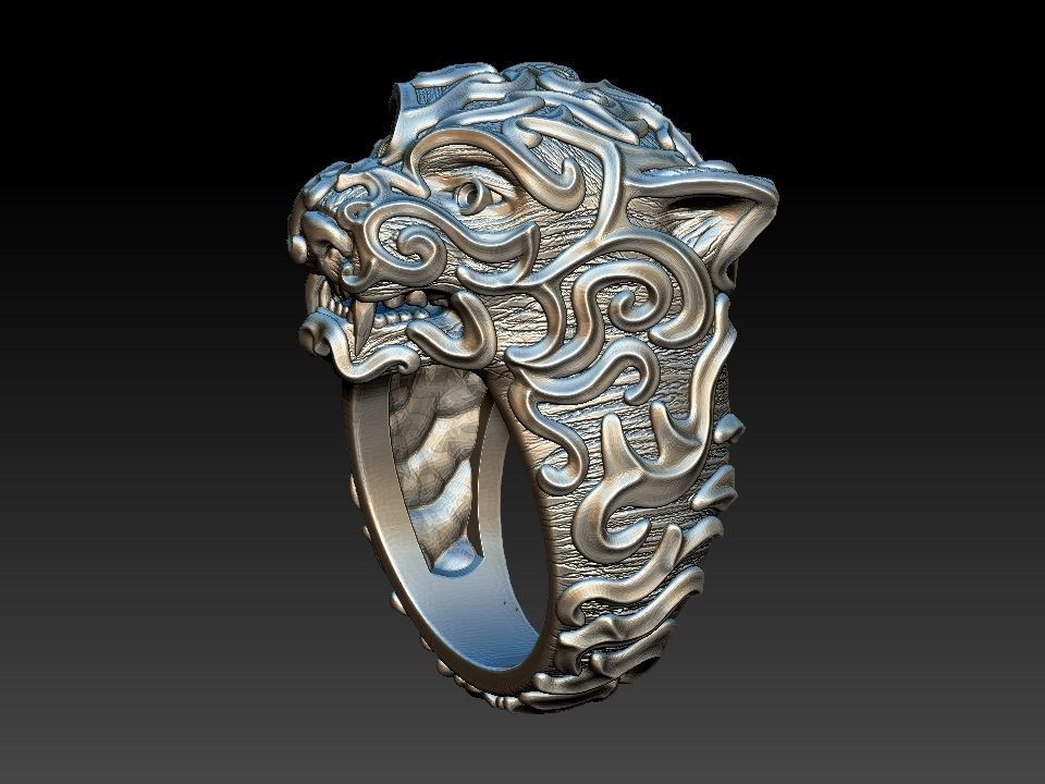 Tiger Ring 3D print model_12