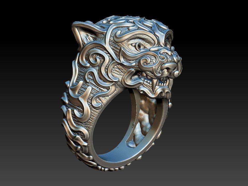 Tiger Ring 3D print model_2