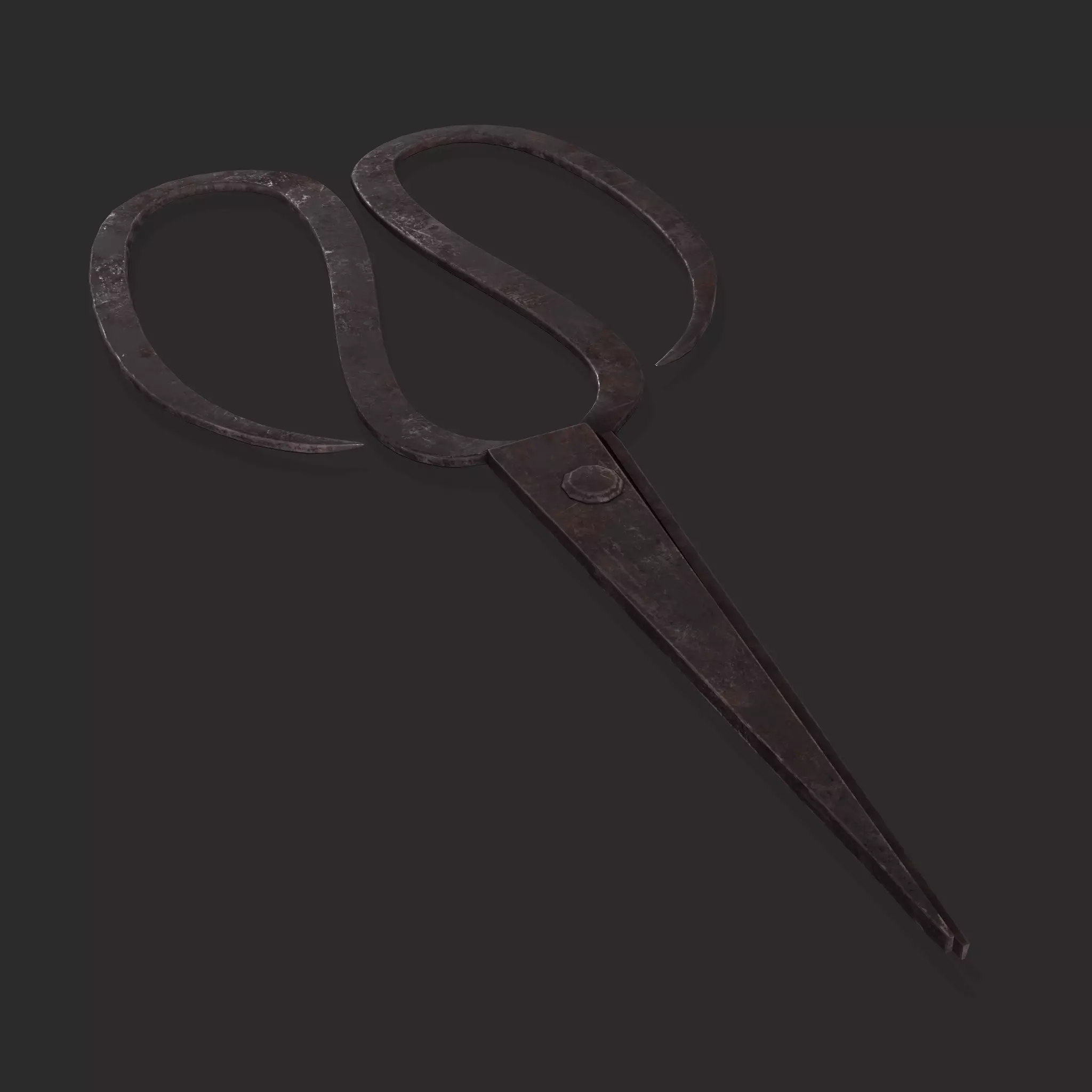 Medieval Leather Shears Low-poly 3D model