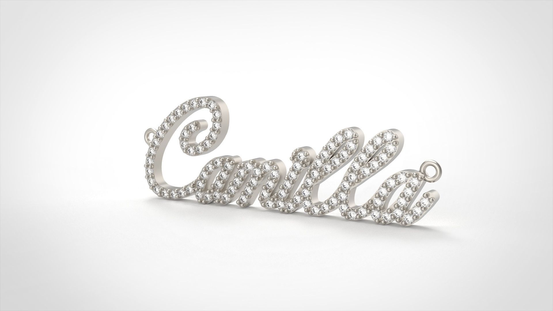 Model 712 Camilla Name Diamond Pendant 3D print model_4