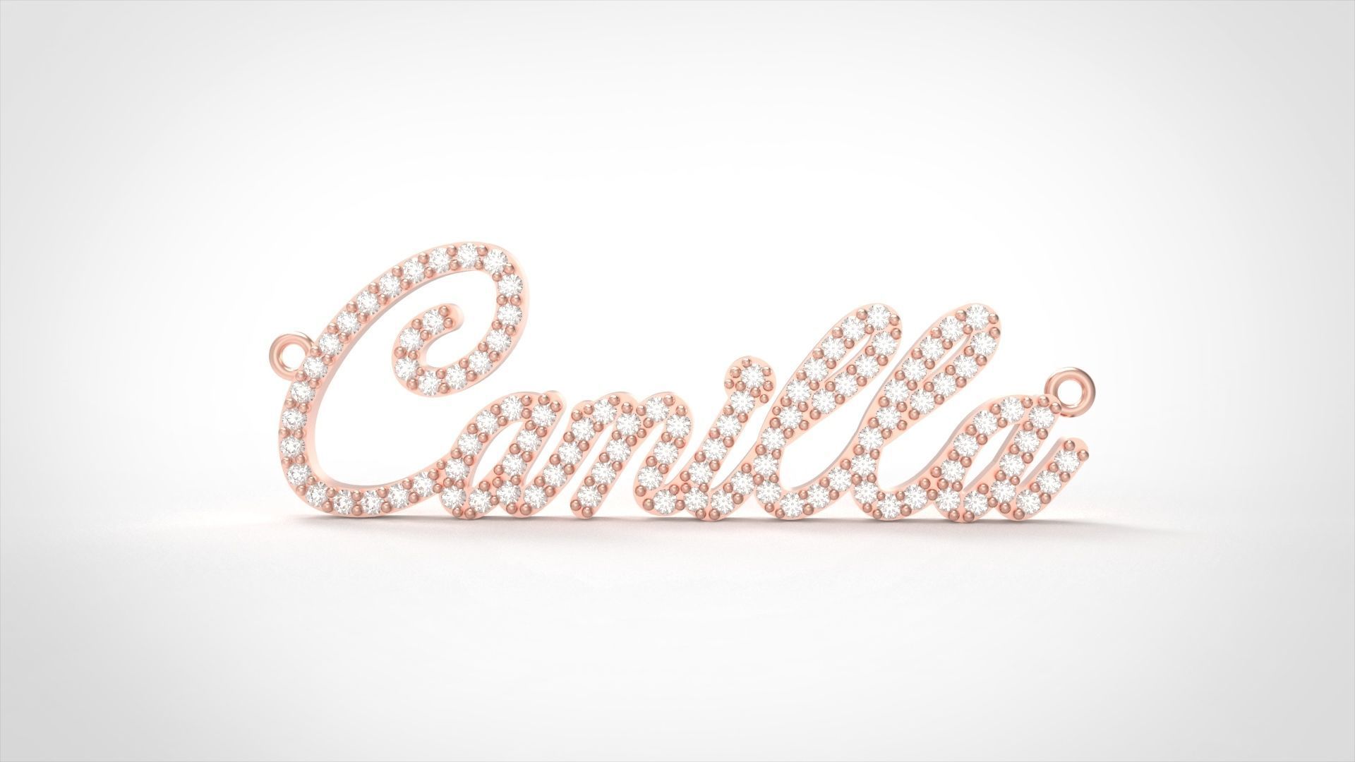 Model 712 Camilla Name Diamond Pendant 3D print model_5
