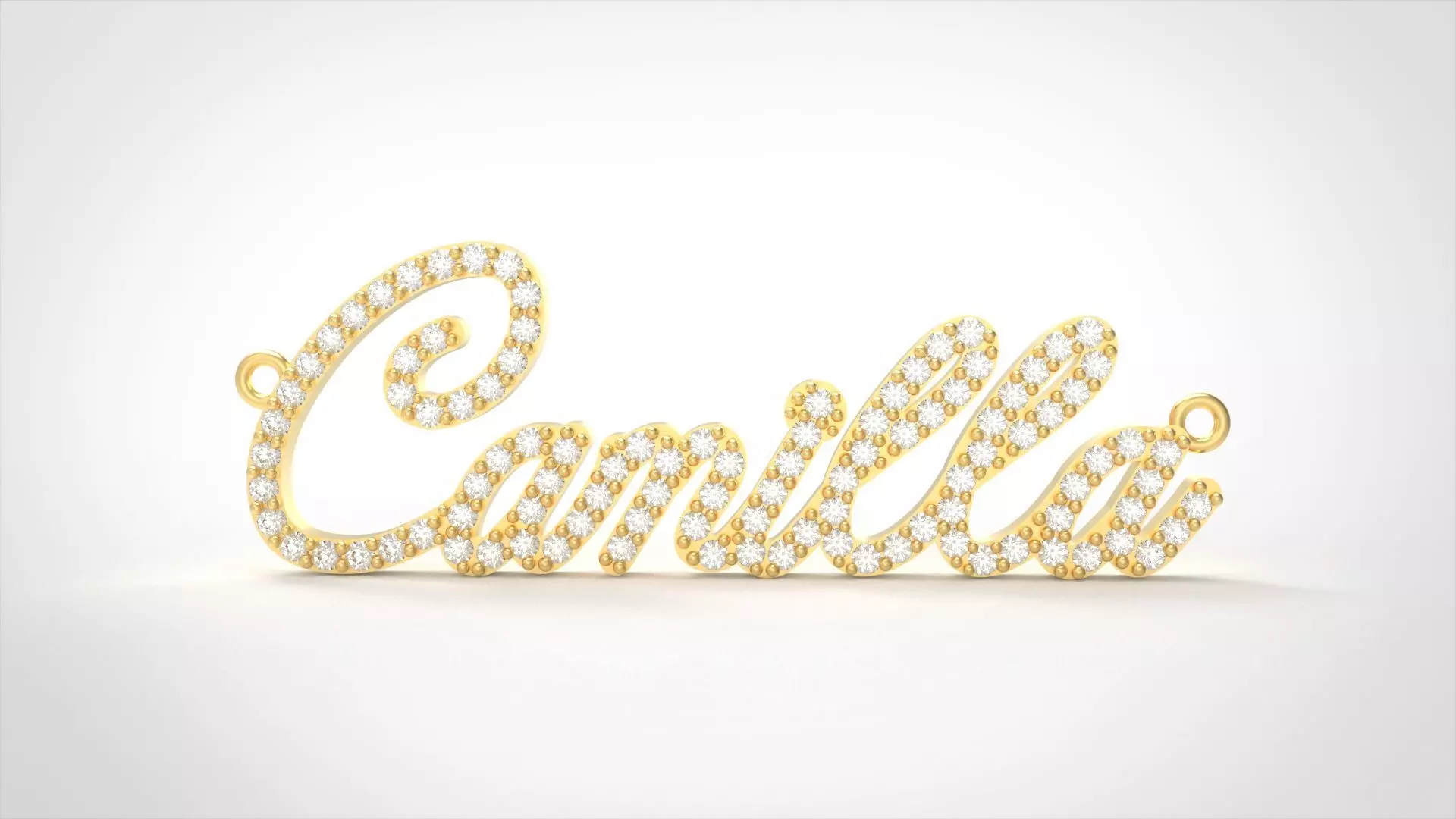Model 712 Camilla Name Diamond Pendant 3D print model_0