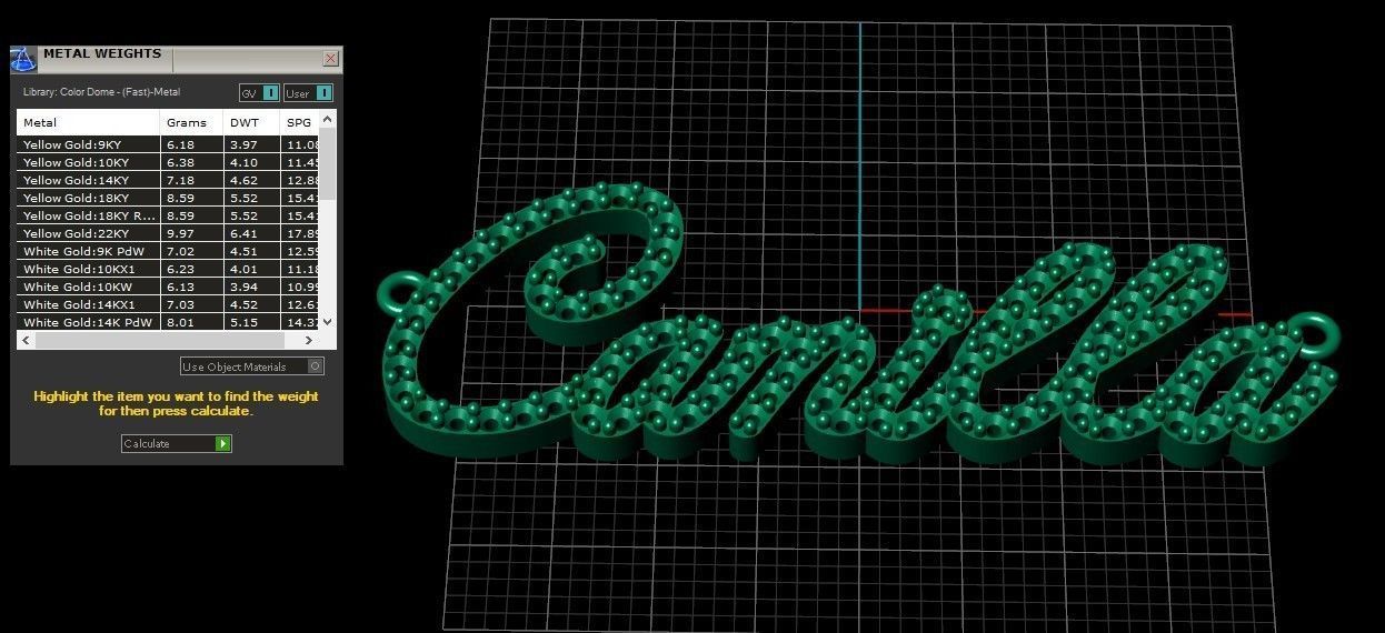 Model 712 Camilla Name Diamond Pendant 3D print model_12