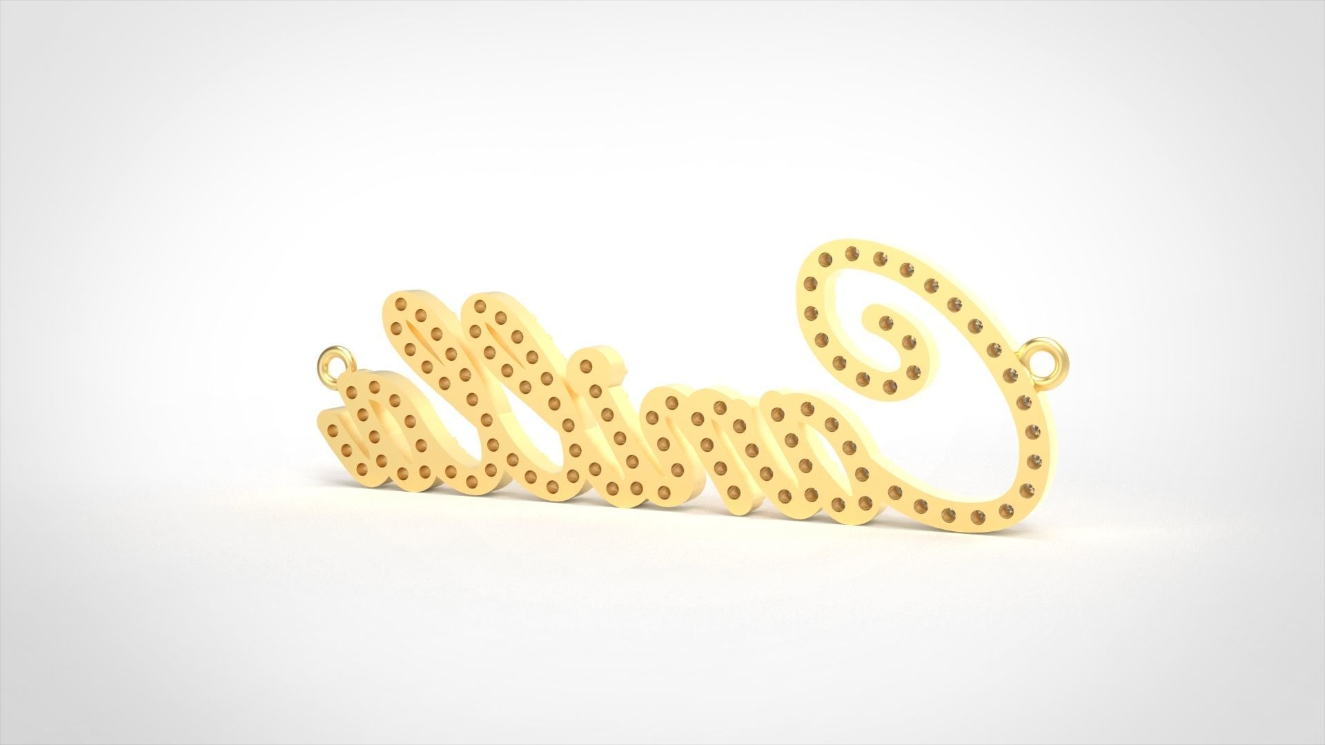 Model 712 Camilla Name Diamond Pendant 3D print model_3