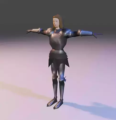 Lowpoly  Janne dArc 3D Model Rigged