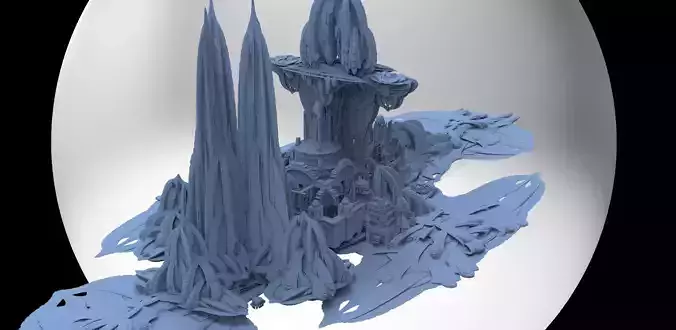 Underwater Coral Atlantis Towers 3D model