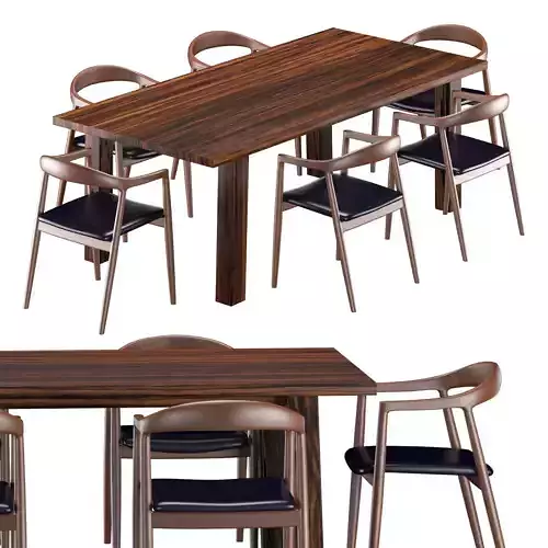 HATA CHAIR and SPO African Walnut Table