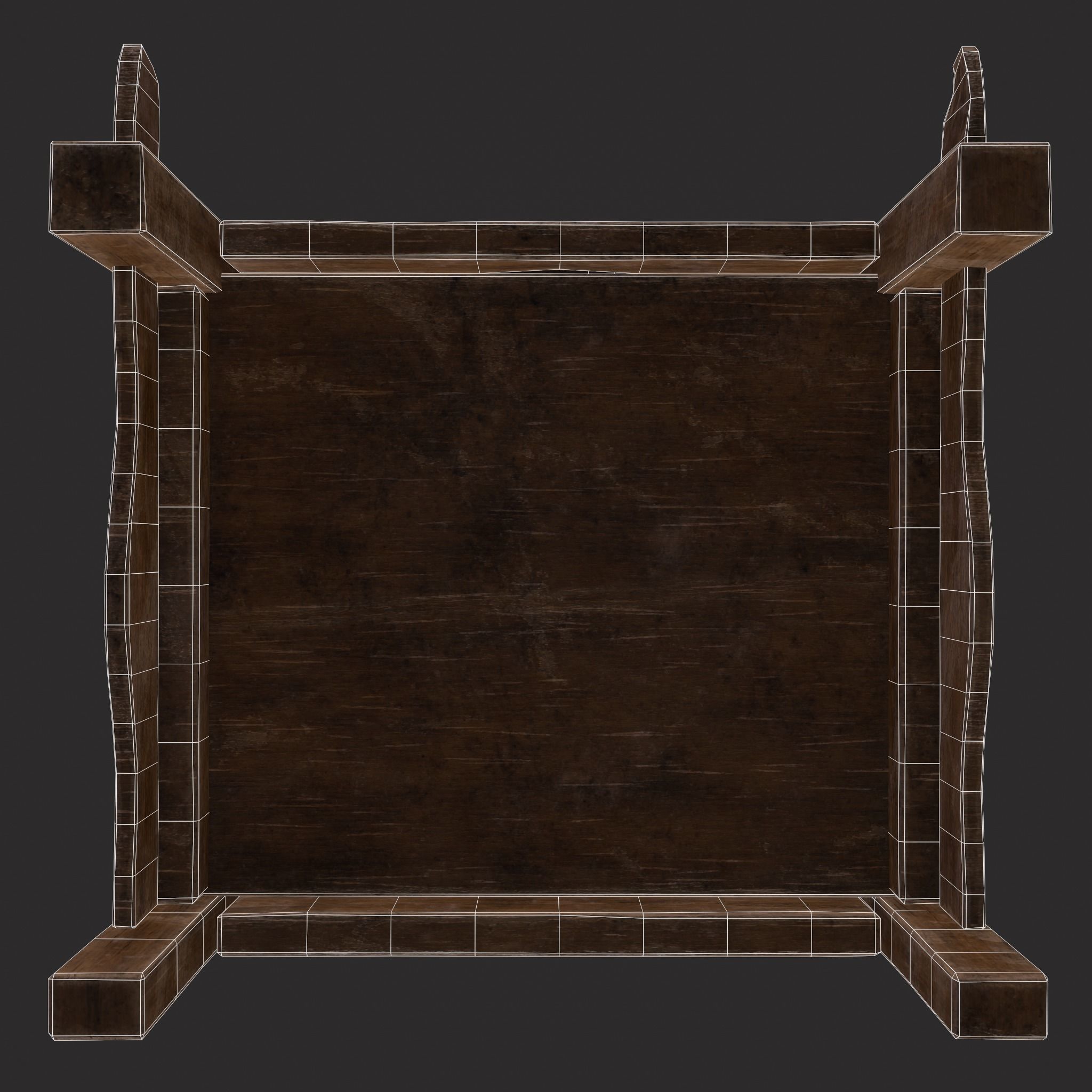 Medieval Designed Chair Low-poly 3D model_14