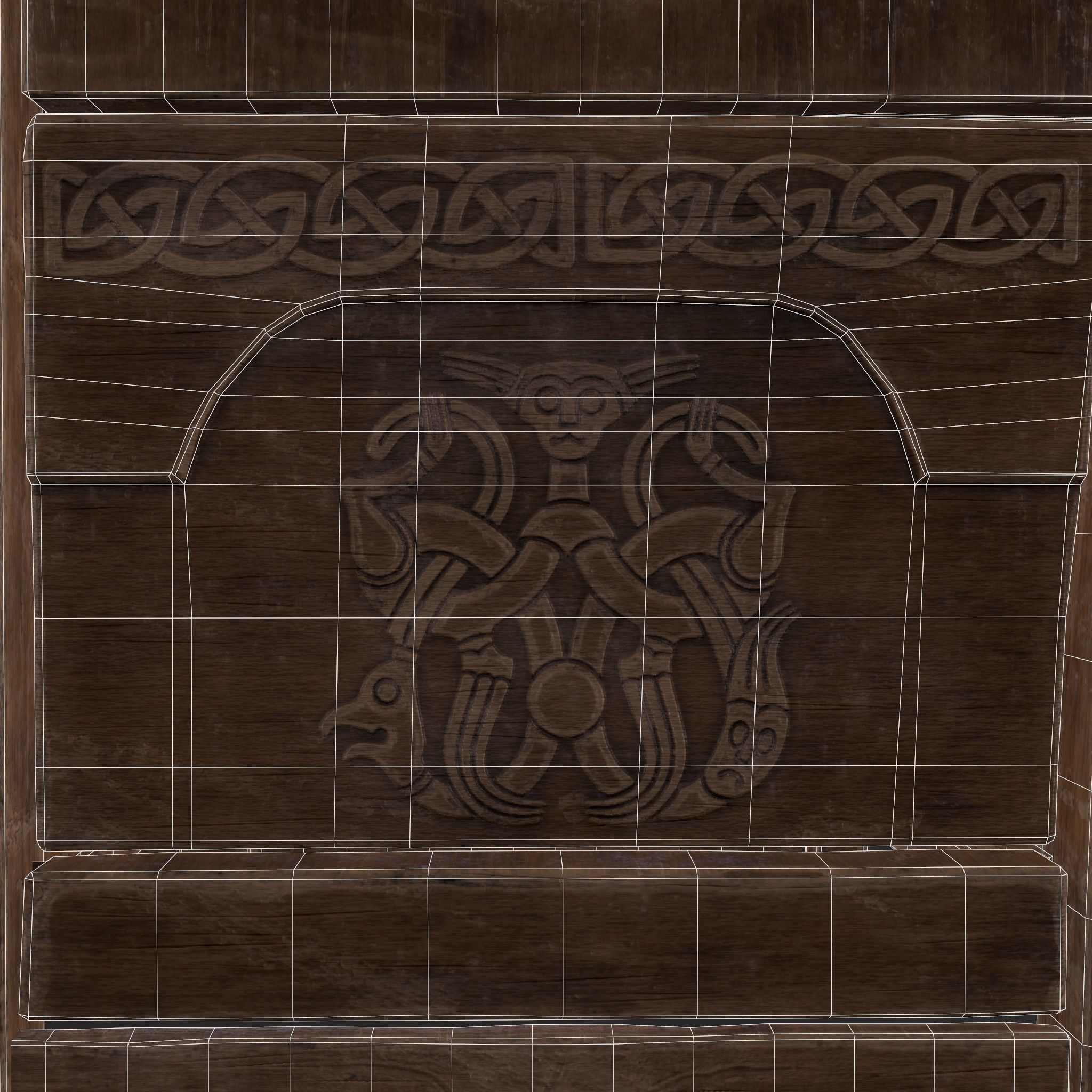 Medieval Designed Chair Low-poly 3D model_10