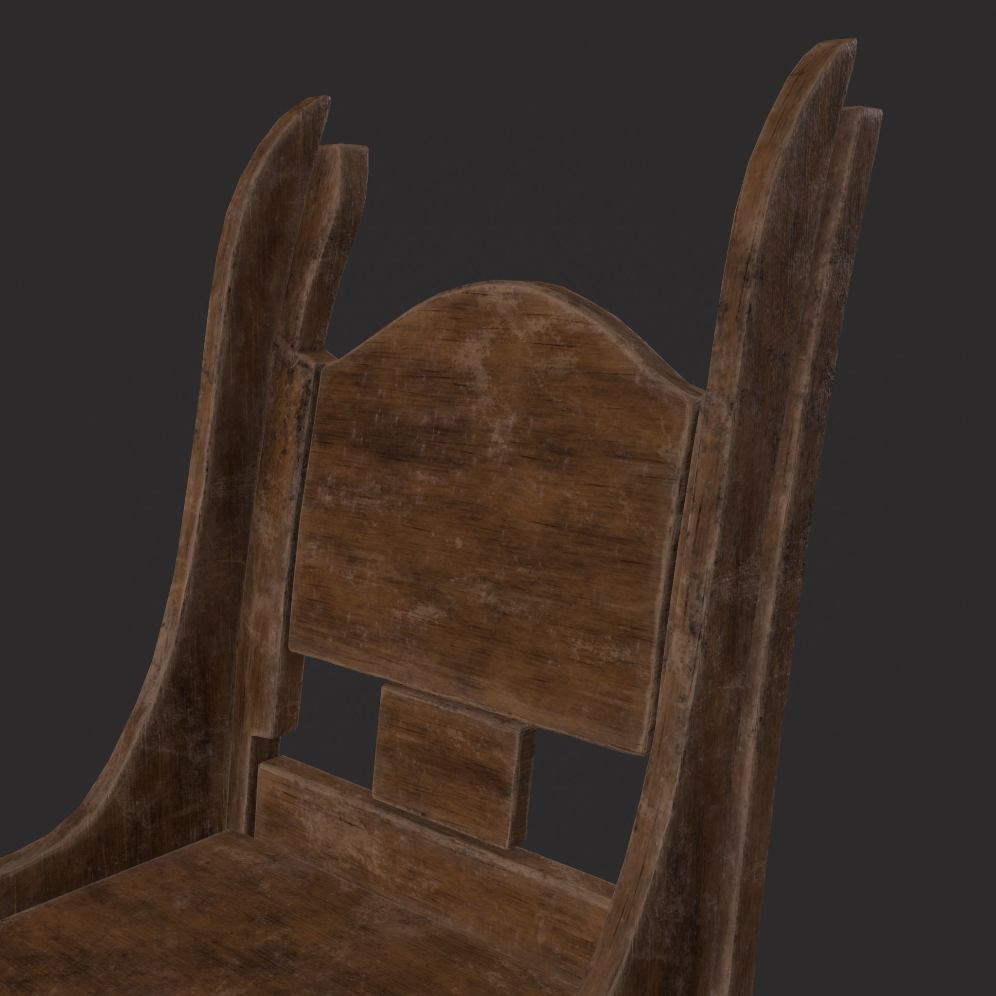 Medieval Designed Chair Low-poly 3D model_17