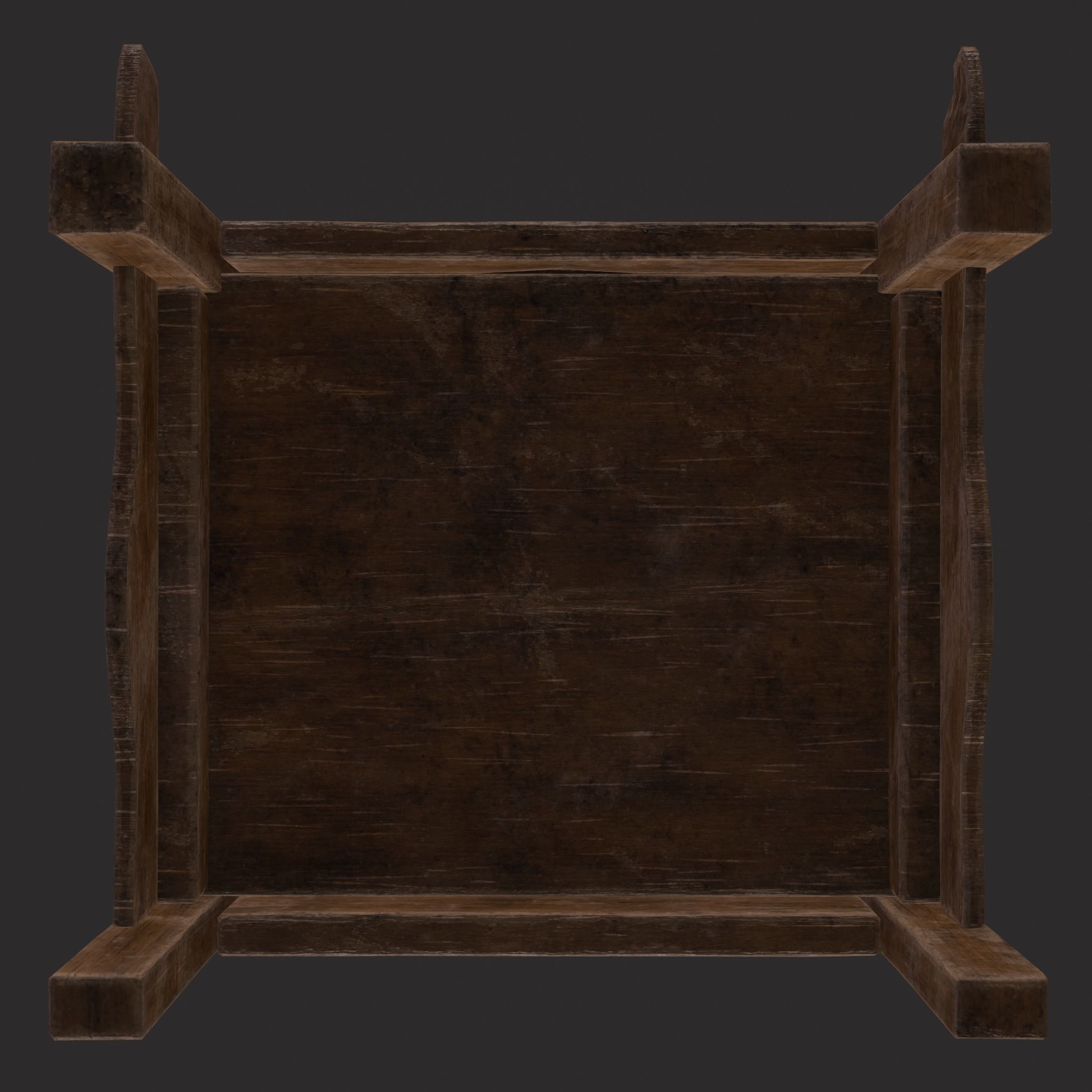 Medieval Designed Chair Low-poly 3D model_13