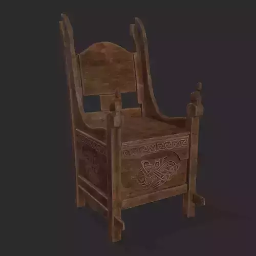 Medieval Designed Chair Low-poly 3D model