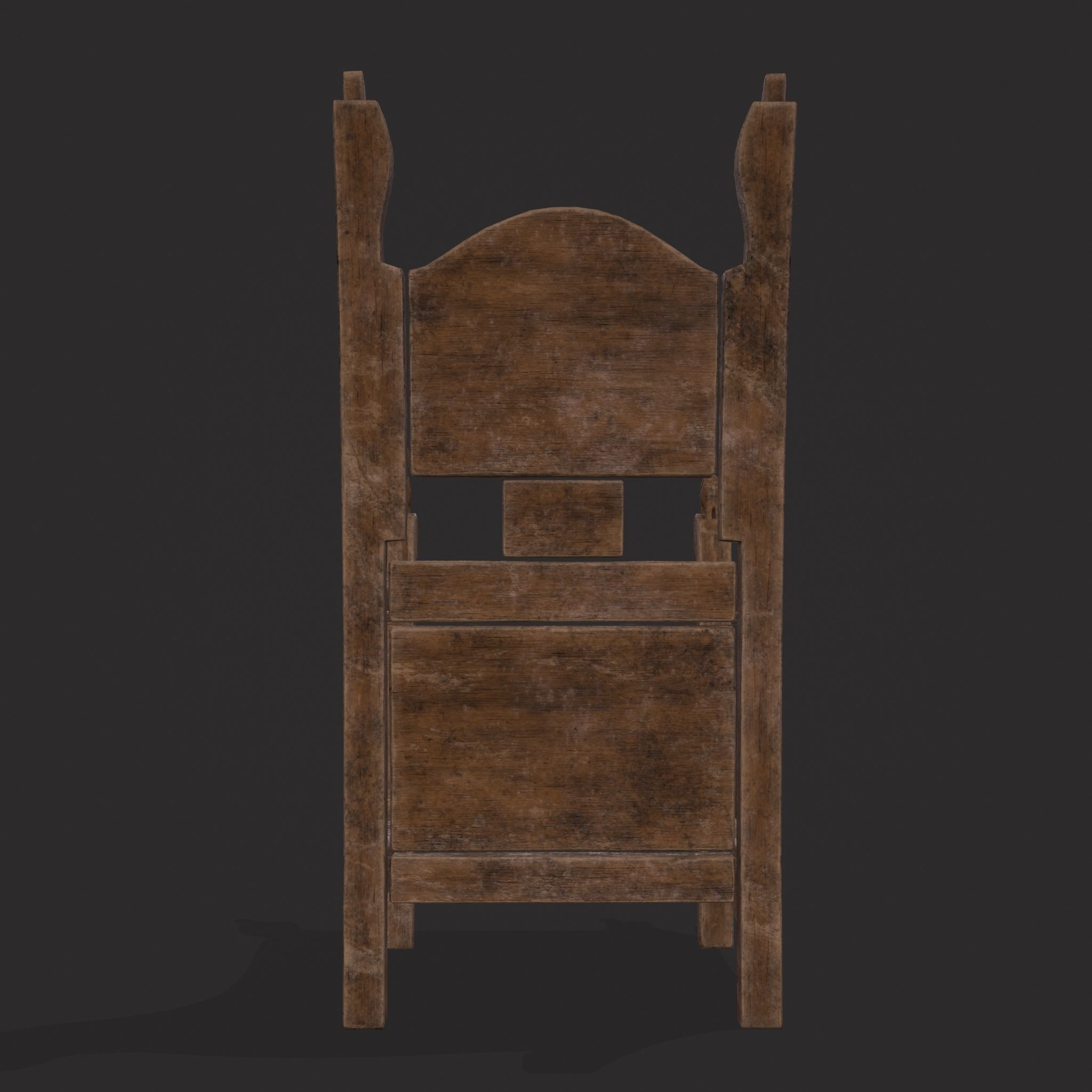 Medieval Designed Chair Low-poly 3D model_11
