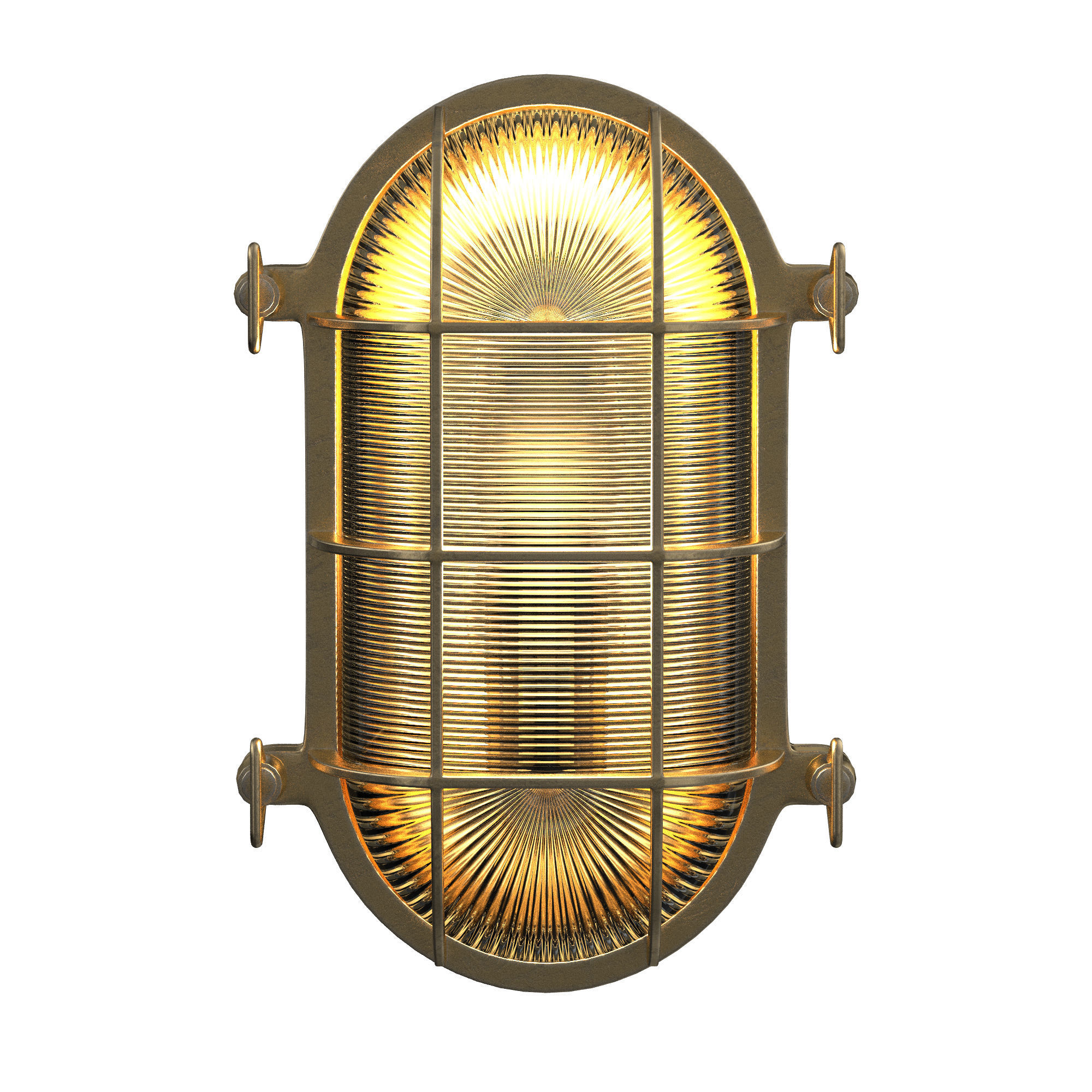 Atlantic Bulkhead Fitting Polished Brass 3D model_2