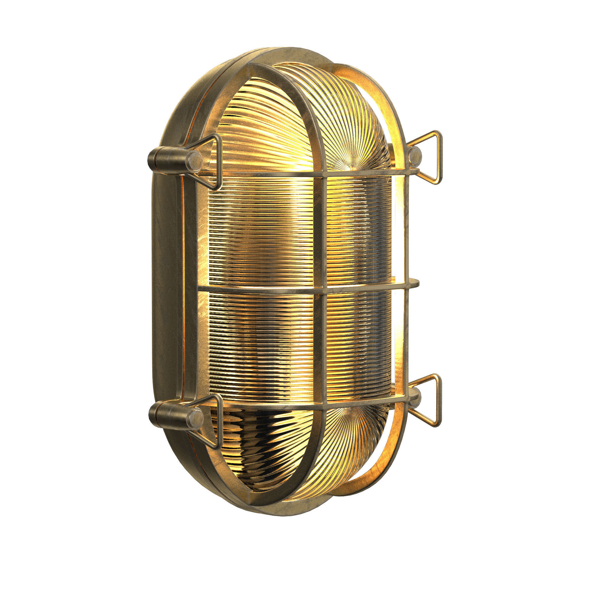 Atlantic Bulkhead Fitting Polished Brass 3D model_1
