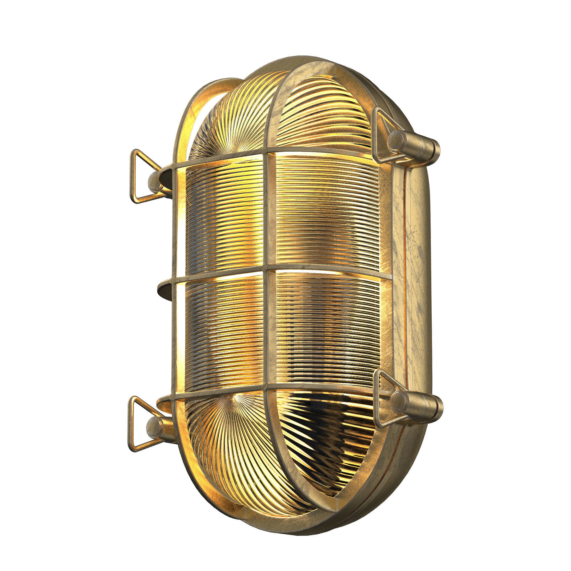 Atlantic Bulkhead Fitting Polished Brass 3D model_3