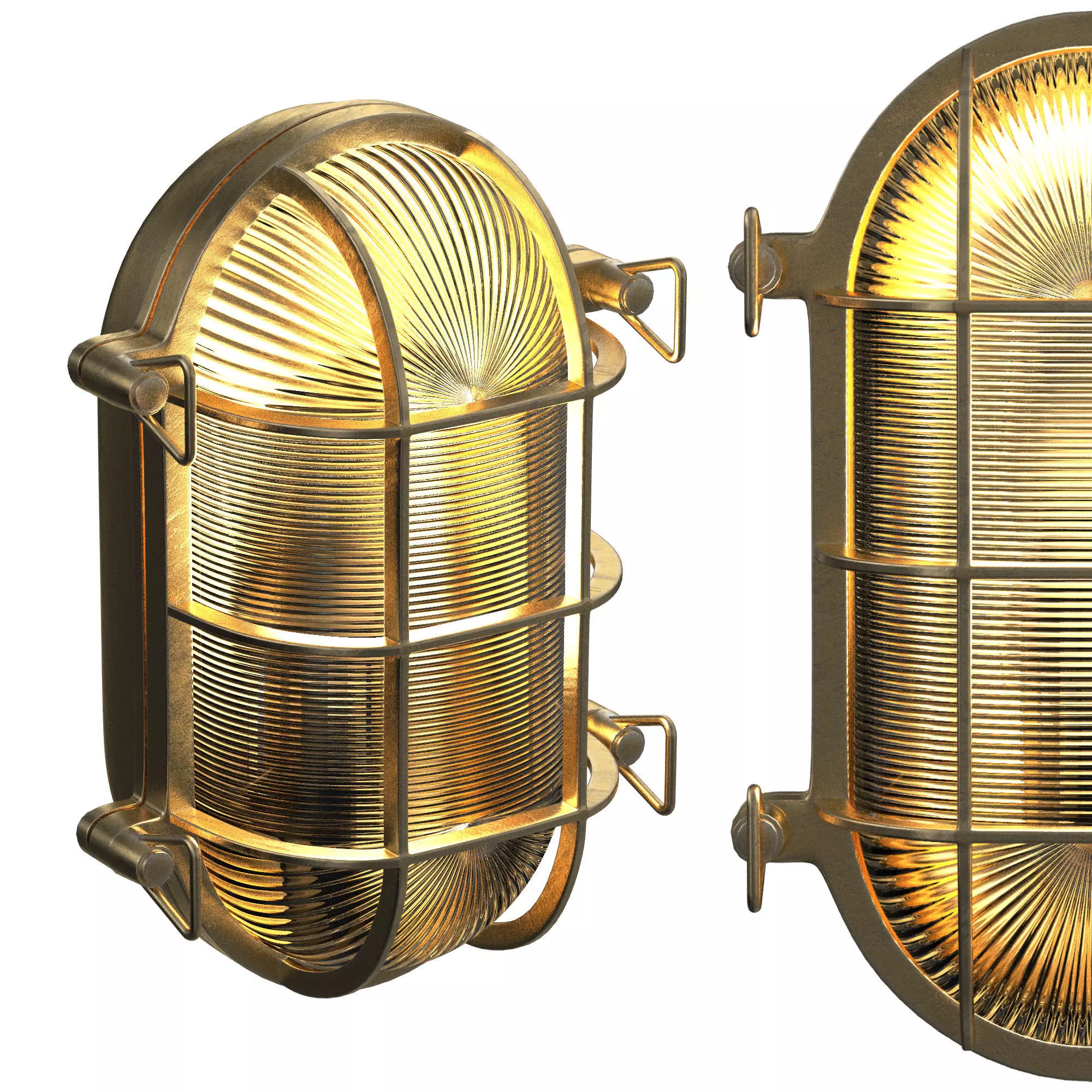 Atlantic Bulkhead Fitting Polished Brass 3D model_0