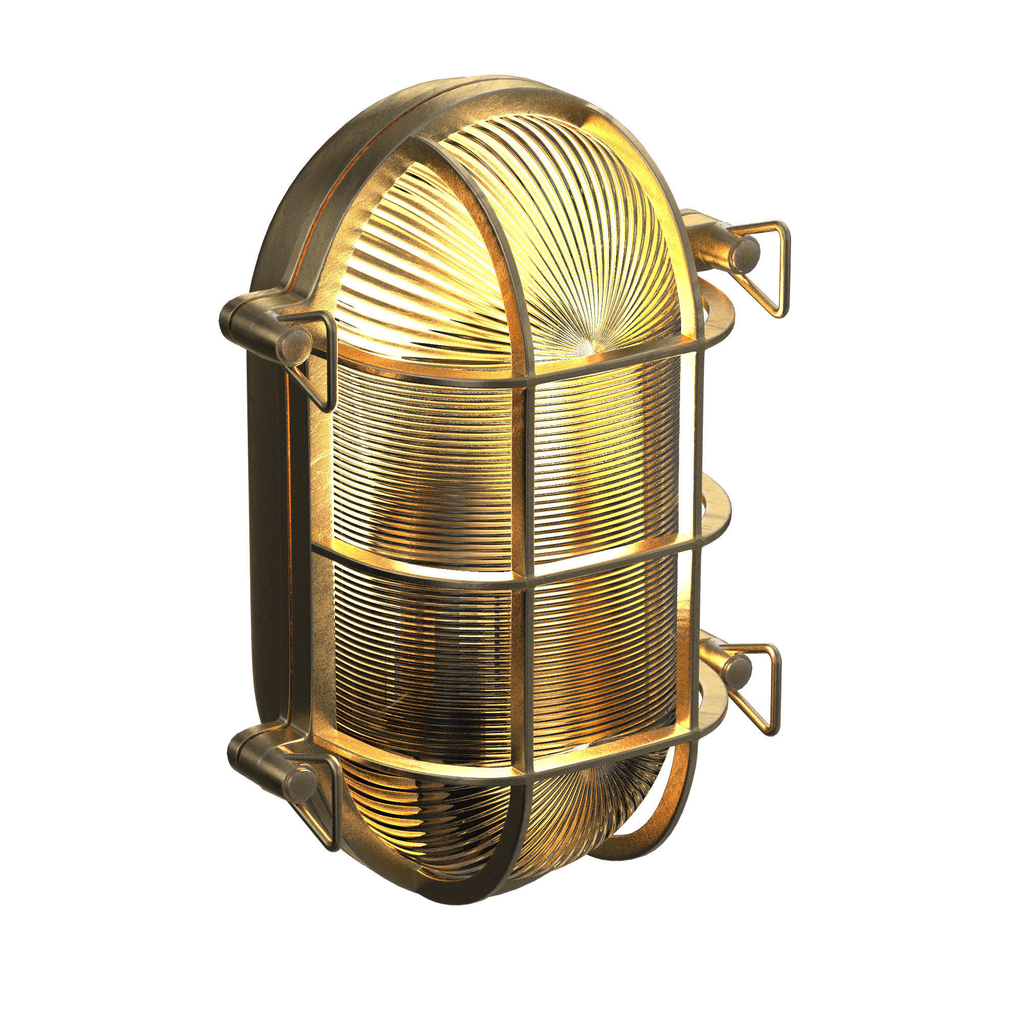 Atlantic Bulkhead Fitting Polished Brass 3D model_4