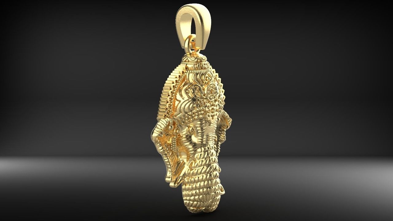 Ganesh Pendant  3D print model_2