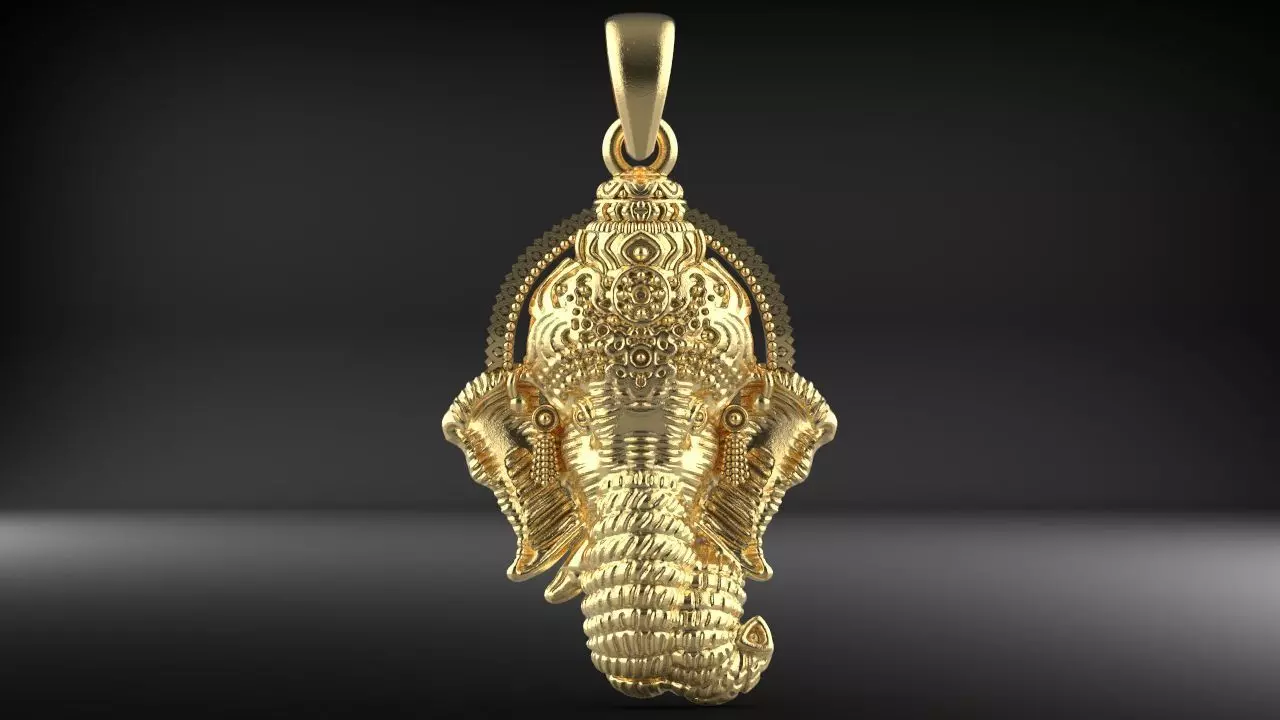Ganesh Pendant  3D print model_0