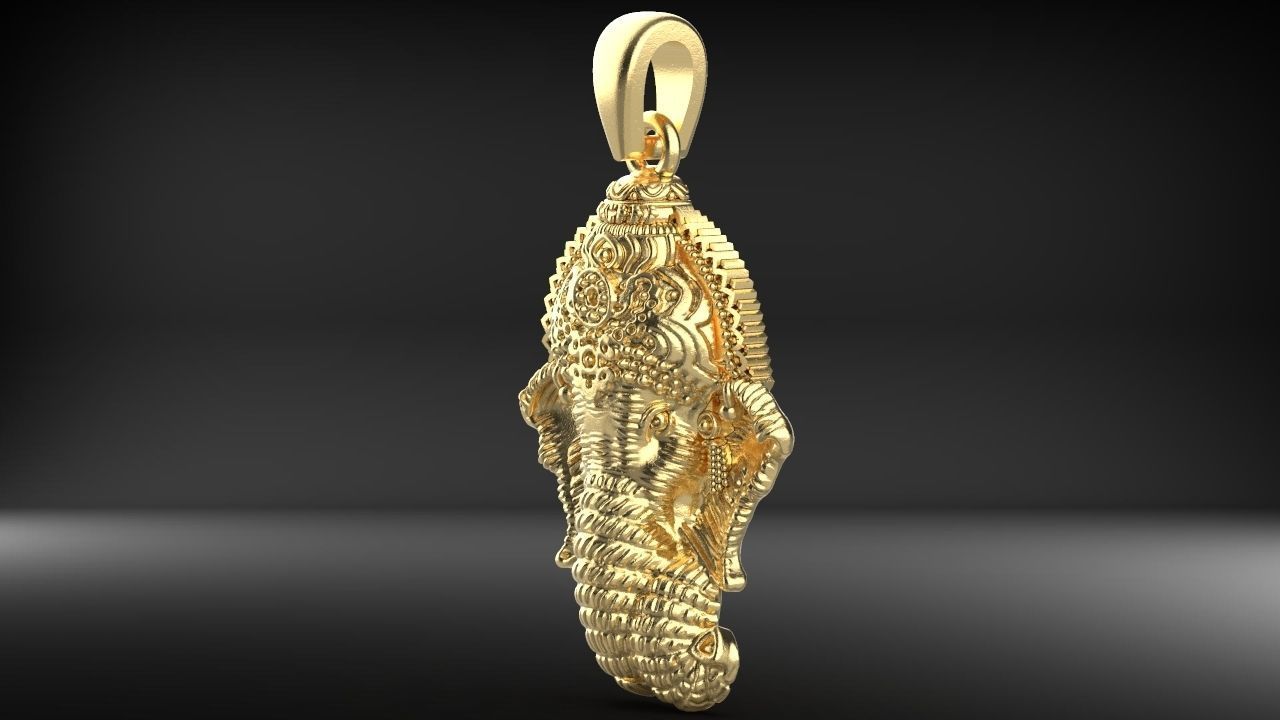 Ganesh Pendant  3D print model_4