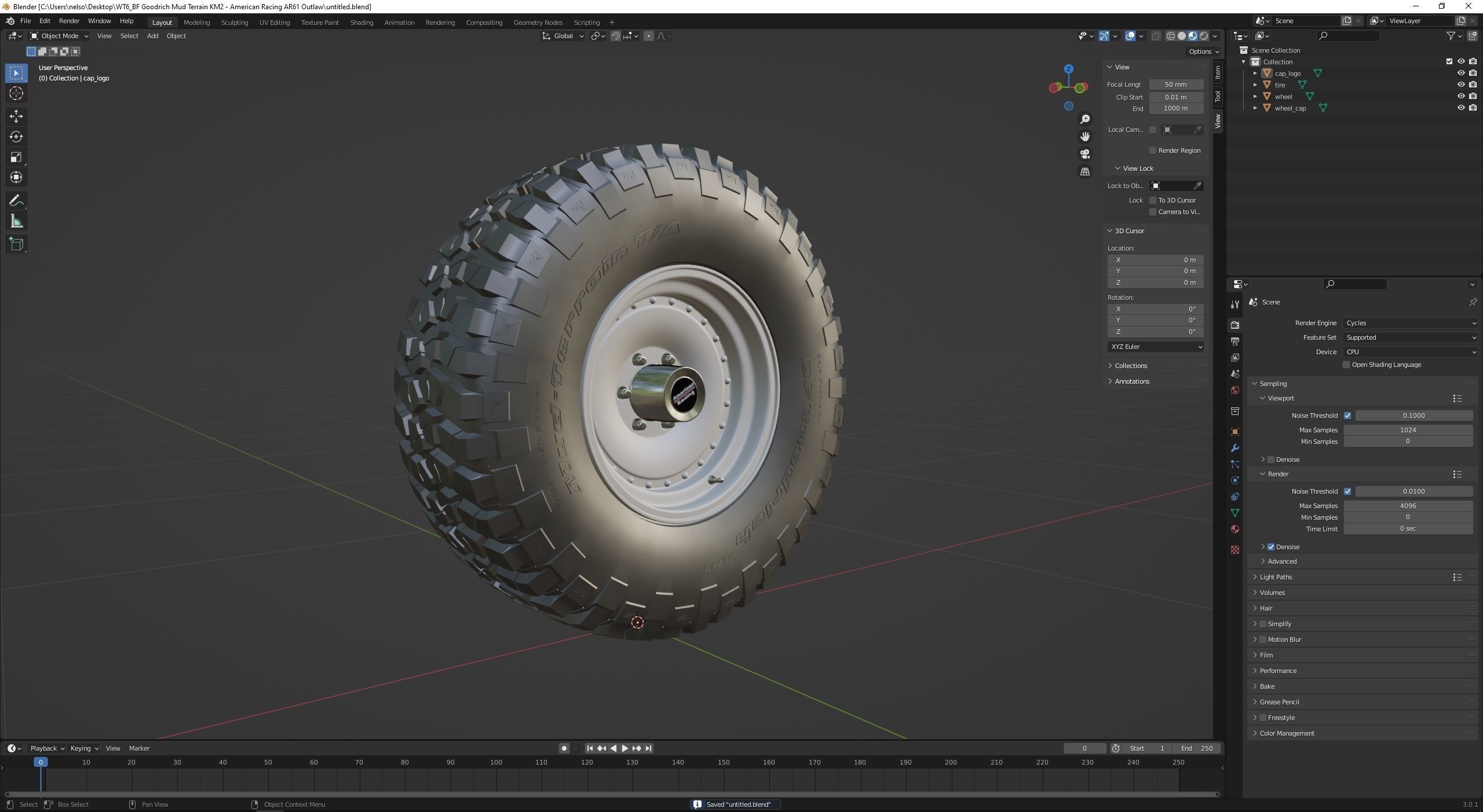 OFF ROAD WHEEL AND TIRE 6 3D model_7
