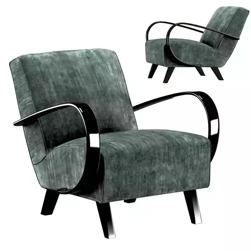 Art Deco Belsuede Armchair by Atelier Caruso
