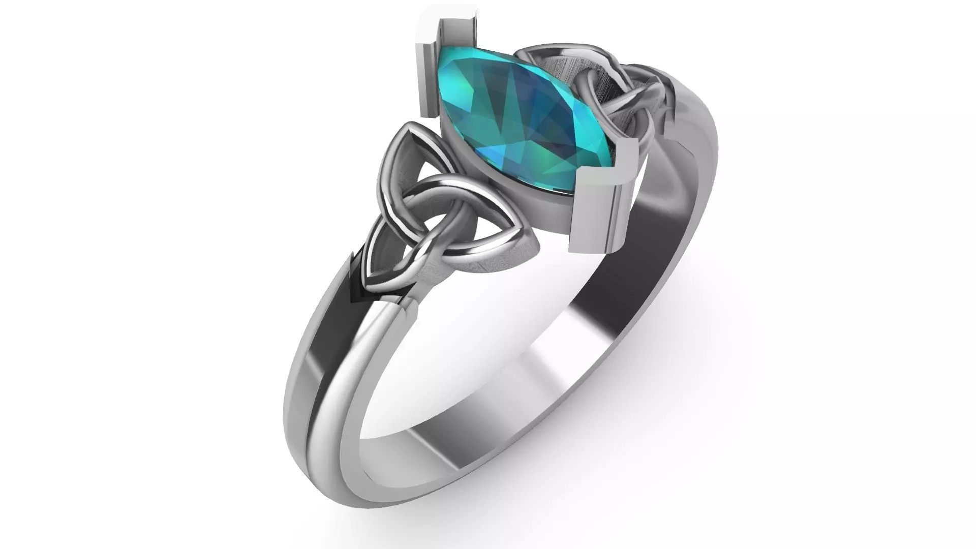 Triquette Marquise Ring 3D print model