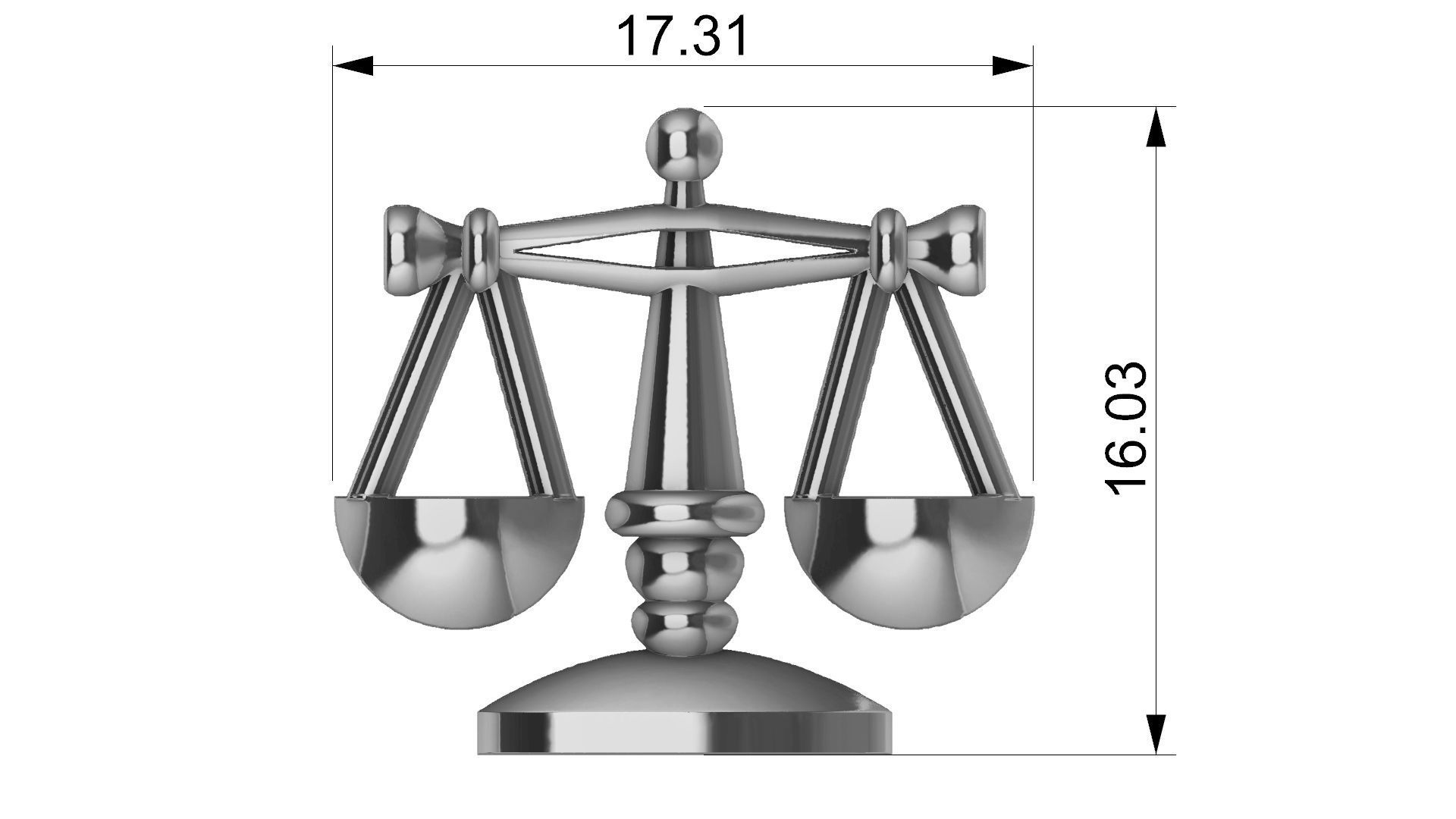 Balance Scale Of Justice 3D print model_3