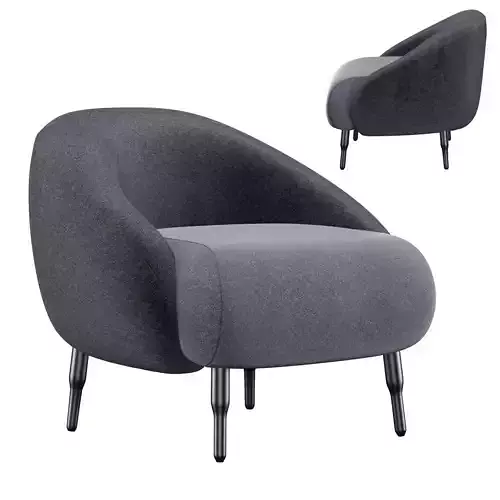 BUMP BLACK ARMCHAIR 3D model