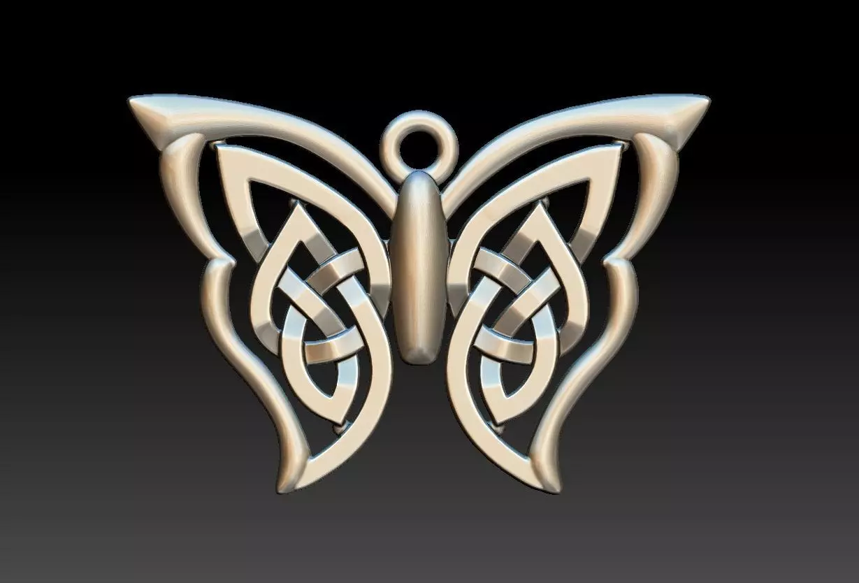 Celtic Butterfly Pendant 3D print model_0