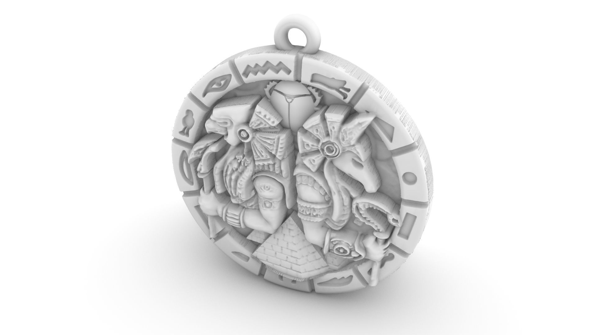 Anubis Pendant  3D print model_12