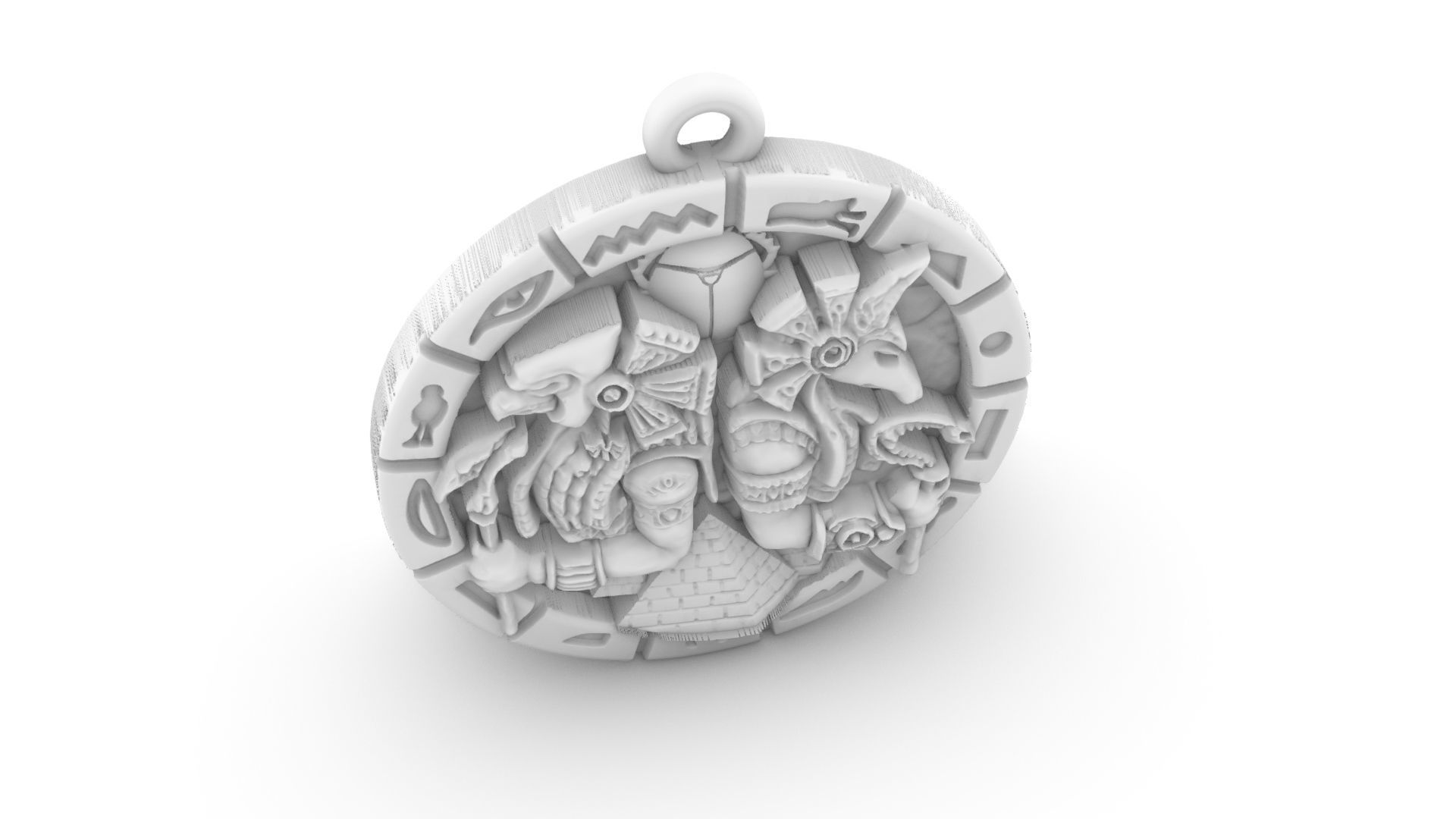 Anubis Pendant  3D print model_11