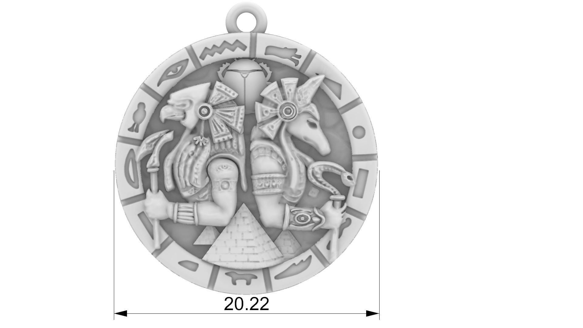 Anubis Pendant  3D print model_14